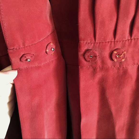 EVER - red asymmetric silk shirt dress - P - Picture 6 of 12